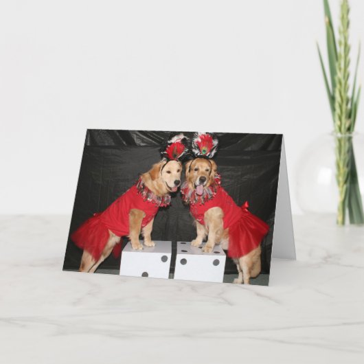 Carte Anniversaire d'or de filles de scène de Las Vegas (Devant)