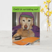 Carte Anniversaire d'or de service de mini-messages (Fleur jaune)