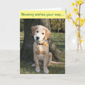 Carte Anniversaire d'or de soleil (Fleur jaune)