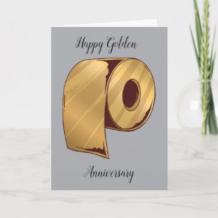 Carte Anniversaire d'or Humour de papier toilette