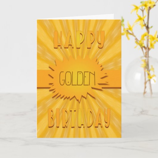 Carte Anniversaire d'or moderne (Fleur jaune)