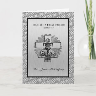 Carte Anniversaire d'ordination de prêtre catholique Arg