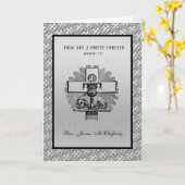 Carte Anniversaire d'ordination de prêtre catholique Arg (Fleur jaune)