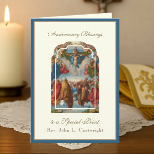 Carte Anniversaire d'ordination de prêtre Catholique tra