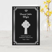 Carte Anniversaire d'ordination du jubilé de diamant 60e (Fleur jaune)