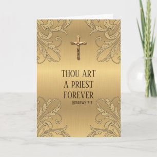 Carte Anniversaire d'ordination du prêtre catholique Cru