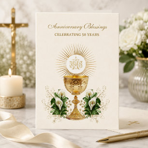 Carte Anniversaire d'ordination d'un prêtre catholique d