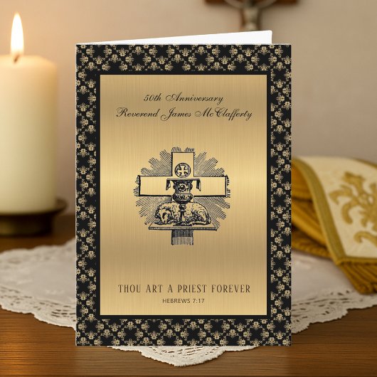 Carte Anniversaire d'ordination d'un prêtre catholique é