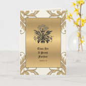 Carte Anniversaire d'ordination prêtre catholique Or (Fleur jaune)