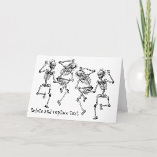 Carte Anniversaire d'os de squelettes de danse le vieil