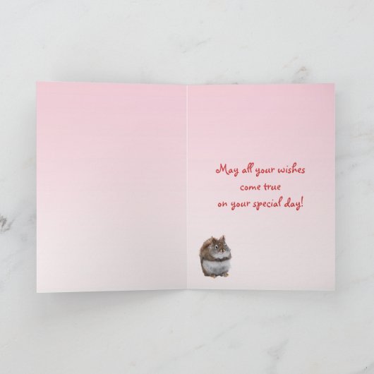 Carte Anniversaire doux d'écureuil (Intérieur)