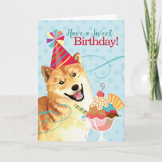 Carte Anniversaire doux Shiba Inu (Devant)
