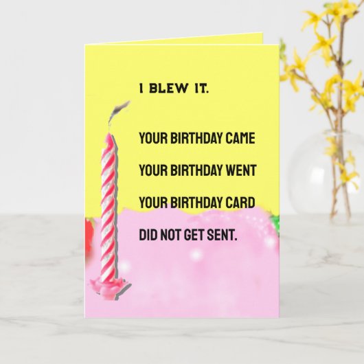 Carte Anniversaire drôle (Fleur jaune)