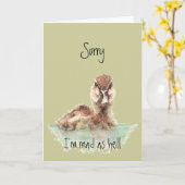 Carte Anniversaire Drôle Anniversaire Canard en colère,  (Fleur jaune)