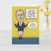 Carte Anniversaire drôle : Bush absent (Fleur jaune)