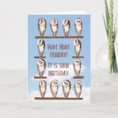 Carte Anniversaire drôle, Chouettes curieuses (Devant)