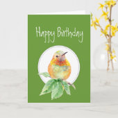 Carte Anniversaire drôle, Colibri, Humour, Oiseau (Fleur jaune)