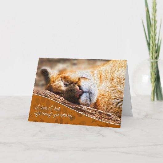 Carte Anniversaire Drôle Cougar Peinture (Devant)