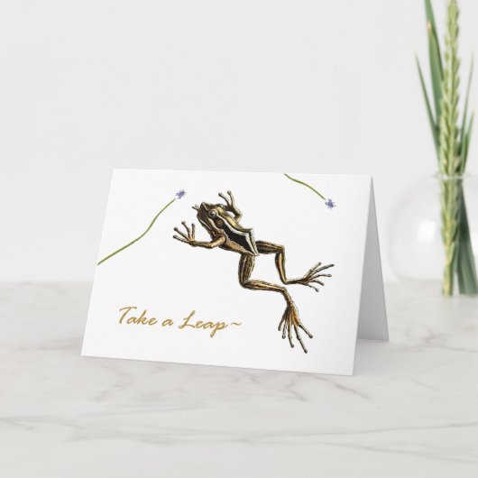 Carte Anniversaire drôle d'année bissextile, grenouille (Devant)