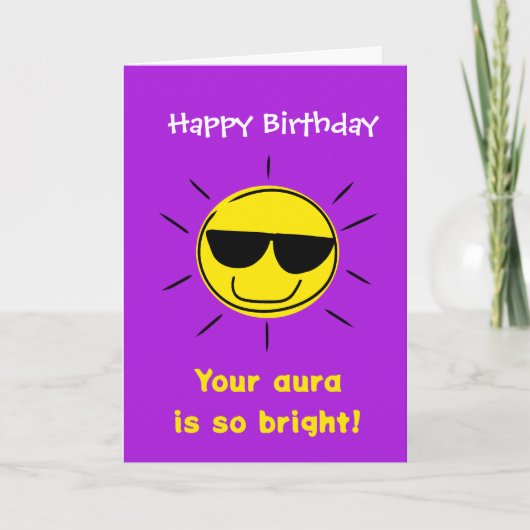 Carte Anniversaire drôle d'aura d'argot Gen Alpha (Devant)