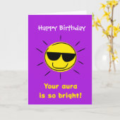 Carte Anniversaire drôle d'aura d'argot Gen Alpha (Fleur jaune)