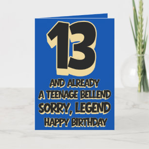 Carte Anniversaire Drôle de 13 ans d'un Adolescent