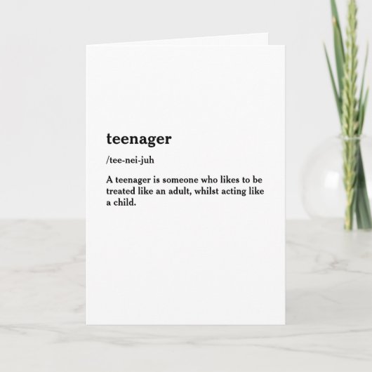 Carte Anniversaire drôle de 13 ans | Treize adolescent (Devant)