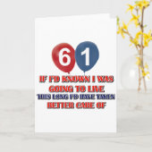 Carte Anniversaire drôle de 60 ans (Fleur jaune)