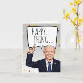 Carte Anniversaire drôle de Biden : Joyeux truc (Fleur jaune)