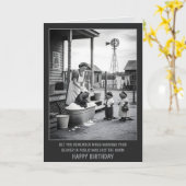 Carte Anniversaire Drôle de Castor (Fleur jaune)