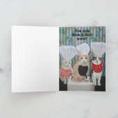 Carte Anniversaire drôle de chats de chef (Intérieur)