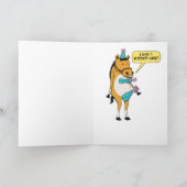 Carte Anniversaire drôle de cheval excité (Intérieur)
