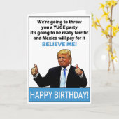 Carte Anniversaire drôle de Donald Trump (Fleur jaune)