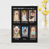 Carte Anniversaire drôle de fils (Fleur jaune)