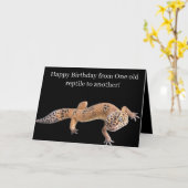 Carte Anniversaire drôle de Gecko Léopard (Fleur jaune)
