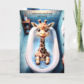 Carte Anniversaire drôle de Giraffe enfant (Dos)