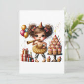Carte Anniversaire drôle de gnome excentrique (Debout devant)