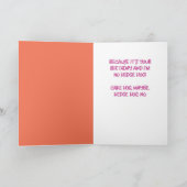 Carte Anniversaire drôle de Hérisson mignon (Intérieur)