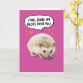 Carte Anniversaire drôle de Hérisson mignon (Fleur jaune)