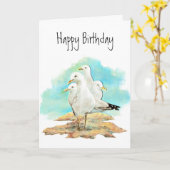 Carte Anniversaire drôle, De la bande de mouettes, oisea (Fleur jaune)