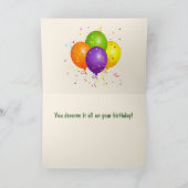 Carte Anniversaire drôle de la vache (Intérieur)