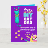 Carte Anniversaire drôle de papa chat fait maison - Créa (Fleur jaune)