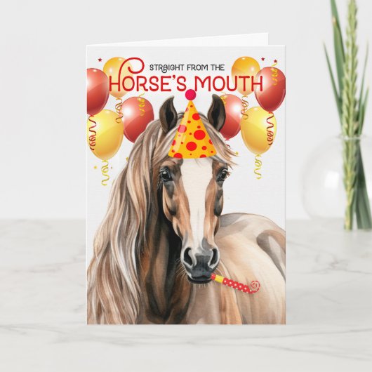 Carte Anniversaire drôle de Quarter Horse Roan Rouge (Devant)