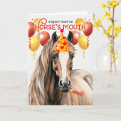 Carte Anniversaire drôle de Quarter Horse Roan Rouge (Fleur jaune)
