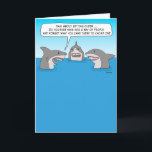 Carte Anniversaire drôle de requin oublieux<br><div class="desc">Cette drôle de carte d'anniversaire présente un requin qui vieillit et oublie ce qu'il faut chomper en rencontrant un groupe de nageurs. Merci d'avoir choisi ce design original par © Chuck Ingwersen et de me soutenir — un artiste indépendant ! Je publie des dessins tous les jours sur Instagram :...</div>