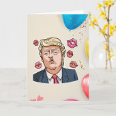 Carte Anniversaire drôle de Trump (Fleur jaune)