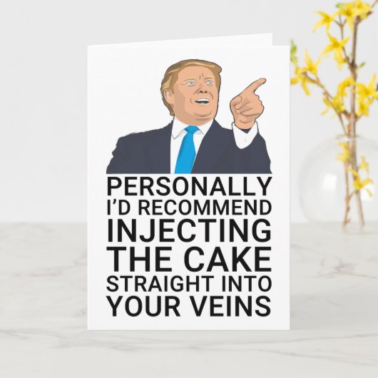 Carte Anniversaire drôle de Trump (Fleur jaune)