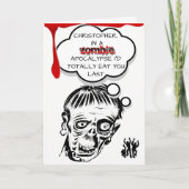 Carte Anniversaire drôle de Zombie (Devant)