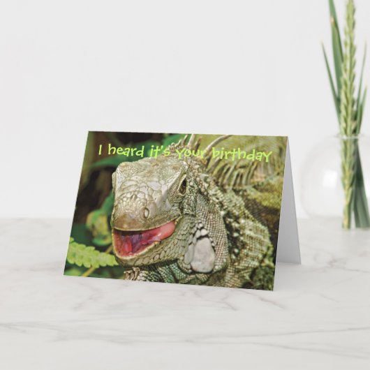 Carte Anniversaire drôle d'iguane (Devant)