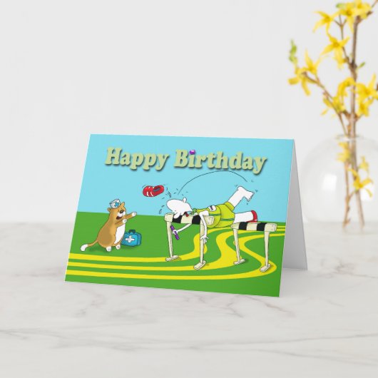 Carte Anniversaire drôle d'obstacle (Fleur jaune)